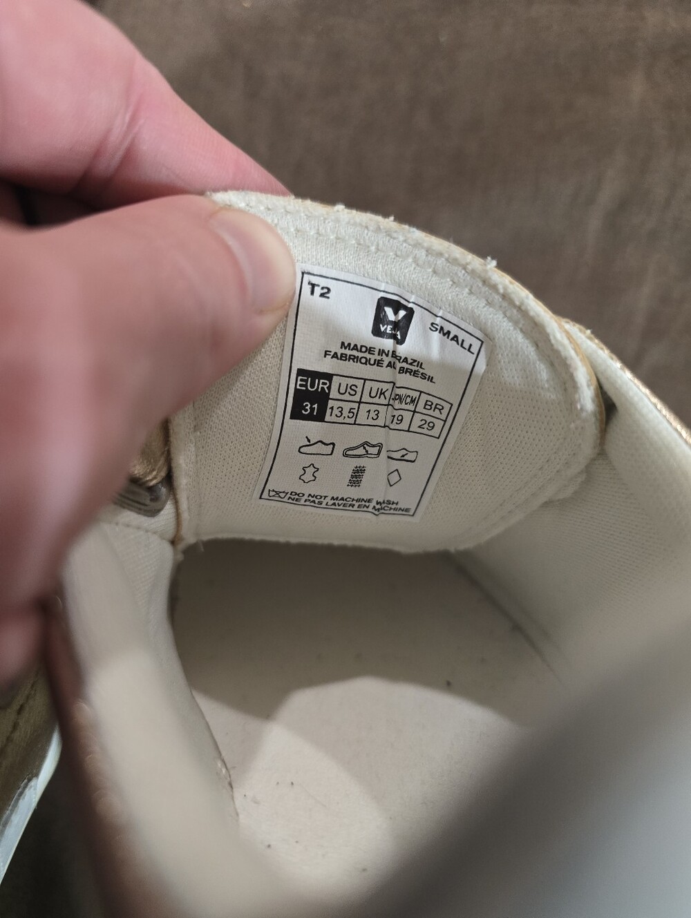 Veja Kids Metallic Gold Small Esplar Chromefree Size 13.5 - Picture 5 of 5